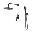 Душевой гарнитур IDDIS скрытого монтажа с тропическим душем и ручным душем, черный матовый, Ray, RAYBL02i67